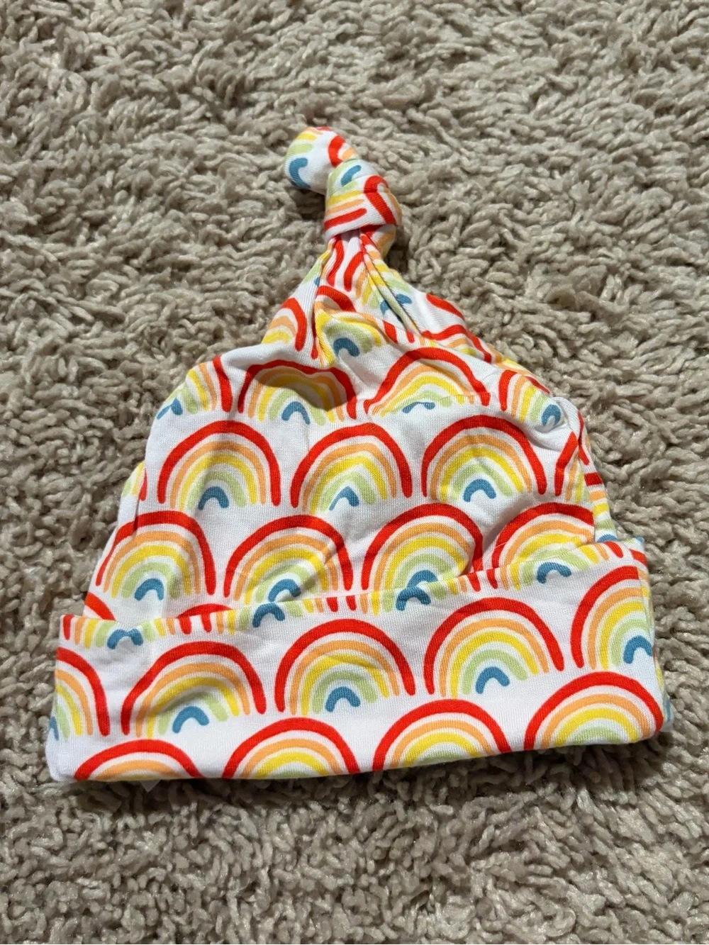 Little Sleepies Rainbow Bamboo Swaddle & Matching Hat Set EUC
